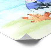 水色ガールオルトスターベビーシャワーファーム ポスター (角)