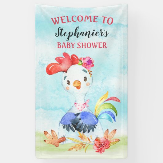 水色ガールオルトスターベビーシャワーファーム 横断幕 (縦)