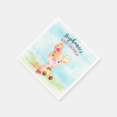 水色ガールピギー赤ちゃんシャワーファーム スタンダードカクテルナプキン (角)