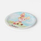 水色ガールピギー赤ちゃんシャワーファーム ペーパープレート (アングル)