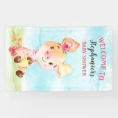 水色ガールピギー赤ちゃんシャワーファーム 横断幕 (横)