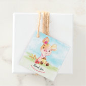 水色ガールピギー赤ちゃんシャワー農場ありがとう フェイバータグ (インサイチュ)