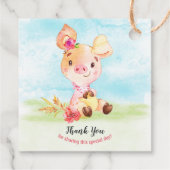 水色ガールピギー赤ちゃんシャワー農場ありがとう フェイバータグ (裏面)