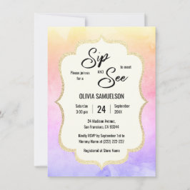 水色ガールボーイベビーSIPと参照 | フォト 招待状