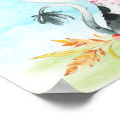 水色ガール牛の赤ちゃんシャワーファーム赤ちゃんシャワー ポスター (角)