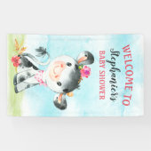 水色ガール牛の赤ちゃんシャワーファーム赤ちゃんシャワー 横断幕 (横)