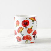 水色キノコかわいい秋柄 コーヒーマグカップ (中央)