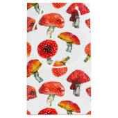 水色キノコかわいい秋柄 スモールペーパーバッグ (裏面)