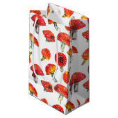 水色キノコかわいい秋柄 スモールペーパーバッグ (正面アングル)