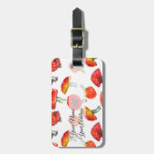 水色キノコかわいい秋柄 ラゲッジタグ (正面縦)