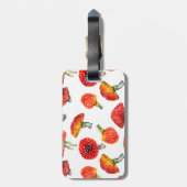 水色キノコかわいい秋柄 ラゲッジタグ (裏面縦)