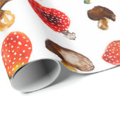 水色キノコかわいい秋柄 ラッピングペーパー (ロールコーナー)