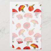 水色キノコかわいい秋柄 便箋 (正面/裏面)