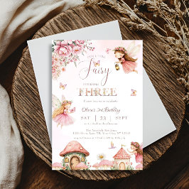 水色キノコ妖精3rd誕生日フォレスト 招待状