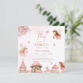 水色キノコ妖精3rd誕生日フォレスト 招待状 (スタンド正面)