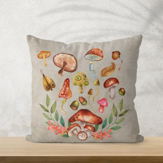 水色キノコ クッション