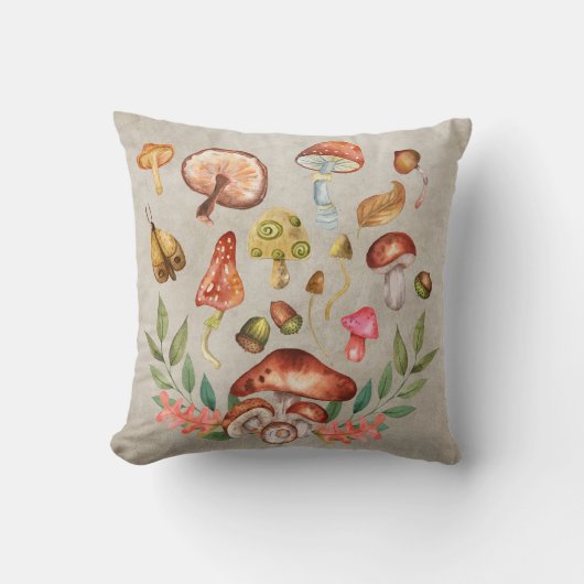 水色キノコ クッション (正面)