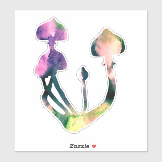 水色キノコ シール (シート)