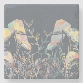 水色キノコ ストーンコースター