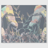 水色キノコ ラッピングペーパー (フラット)