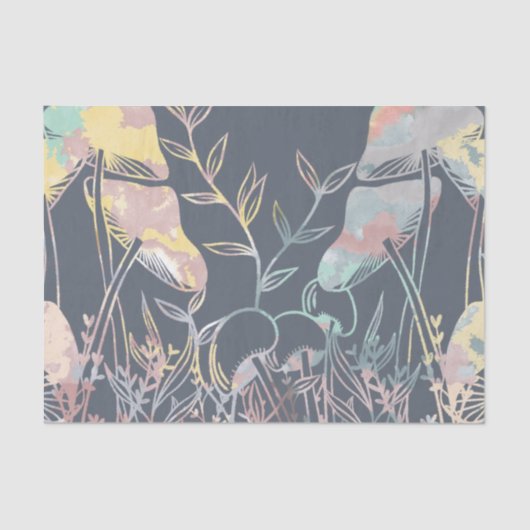 水色キノコ 薄葉紙 (正面)