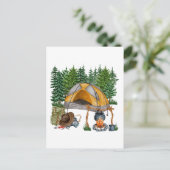 水色キャンプ、ハイキングと自然愛好家 ポストカード (スタンド正面)