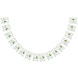 水色キュウリ大ディル誕生日パーティー バンティングフラッグ