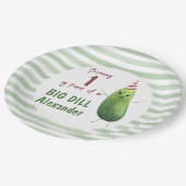 水色キュウリ大ディル誕生日パーティー ペーパープレート (アングル)