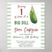 水色キュウリ時間カプセル1歳の誕生日 ポスター (正面)