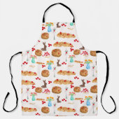 水色ギリシャのイースターフードと赤い卵 エプロン (正面)