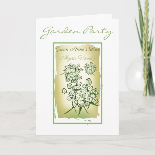 水色クイーンアンのレースシードパケットノートカード カード (正面)