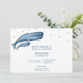 水色クジラ海キッド誕生日 招待状 (スタンド正面)