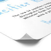 水色クジラ – おしゃぶり狩りゲーム赤ちゃんシャワー ポスター (角)