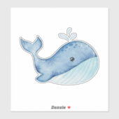 水色クジラ シール (シート)