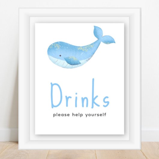 水色クジラ – ドリンク ポスター