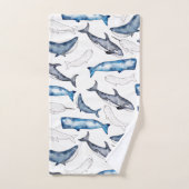 水色クジラ バスタオルセット (ハンドタオル)