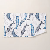 水色クジラ バスタオルセット (ハンドタオル)