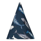 水色クジラ パーティーハット (右)