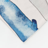 水色クジラ フリースブランケット (角)