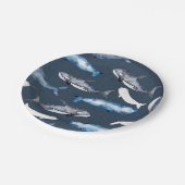 水色クジラ ペーパープレート (アングル)