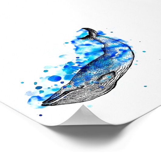 水色クジラ ポスター (角)