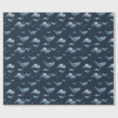 水色クジラ ラッピングペーパー (フラット)