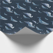 水色クジラ ラッピングペーパー (角)
