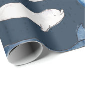 水色クジラ ラッピングペーパー (ロールコーナー)