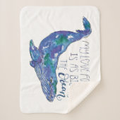 水色クジラ – 愛と同じ大きさの海 シェルパブランケット (正面)