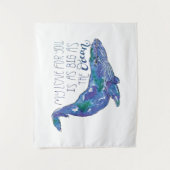 水色クジラ – 愛と同じ大きさの海 タペストリー (正面)