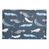 水色クジラ 枕カバー (裏面-左)