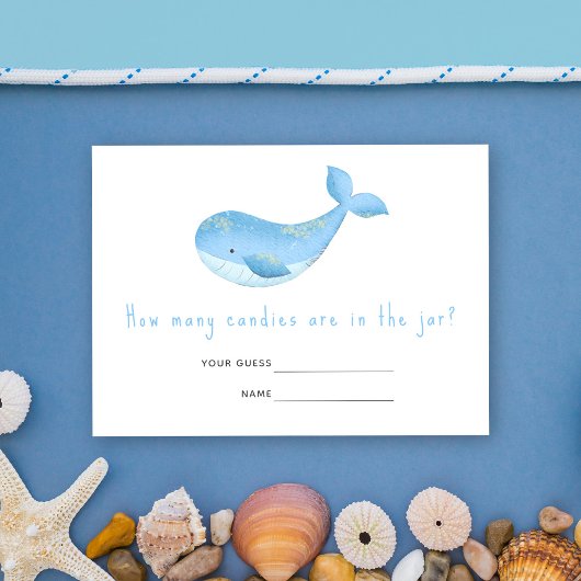水色クジラ – 瓶の中にキャンディーの数 エンクロージャーカード