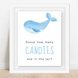 水色クジラ – 瓶の中にキャンディーの数 ポスター