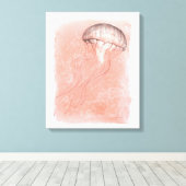 水色クラゲ キャンバスプリント (インサイチュ (ウッドフロア))